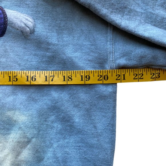 Tie Dye White Rabbit Graphic Sweatshirt Green Bluish Grey Lightweight Sz Md - Picture 6 of 15